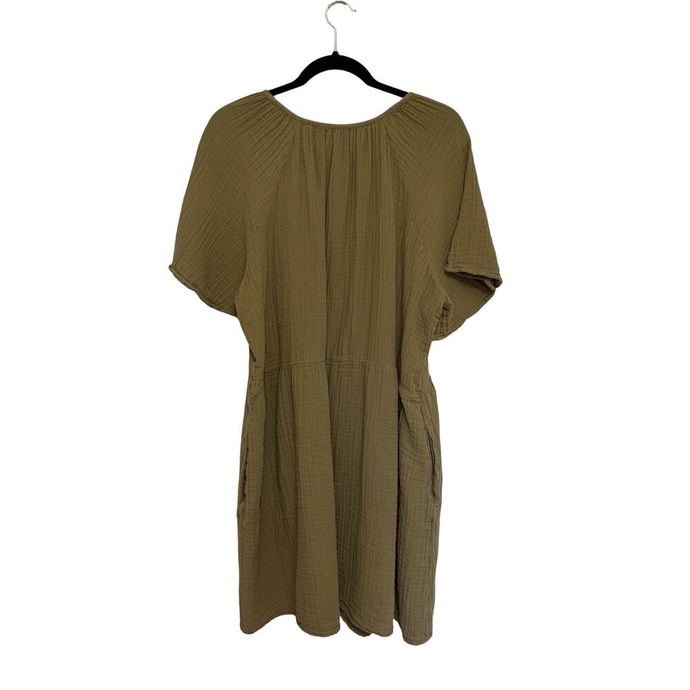 Old Navy Crinkle Gauze Flutter-Sleeve Mini Swing Dress in Kombu Green - Size XXL - Picture 3 of 8